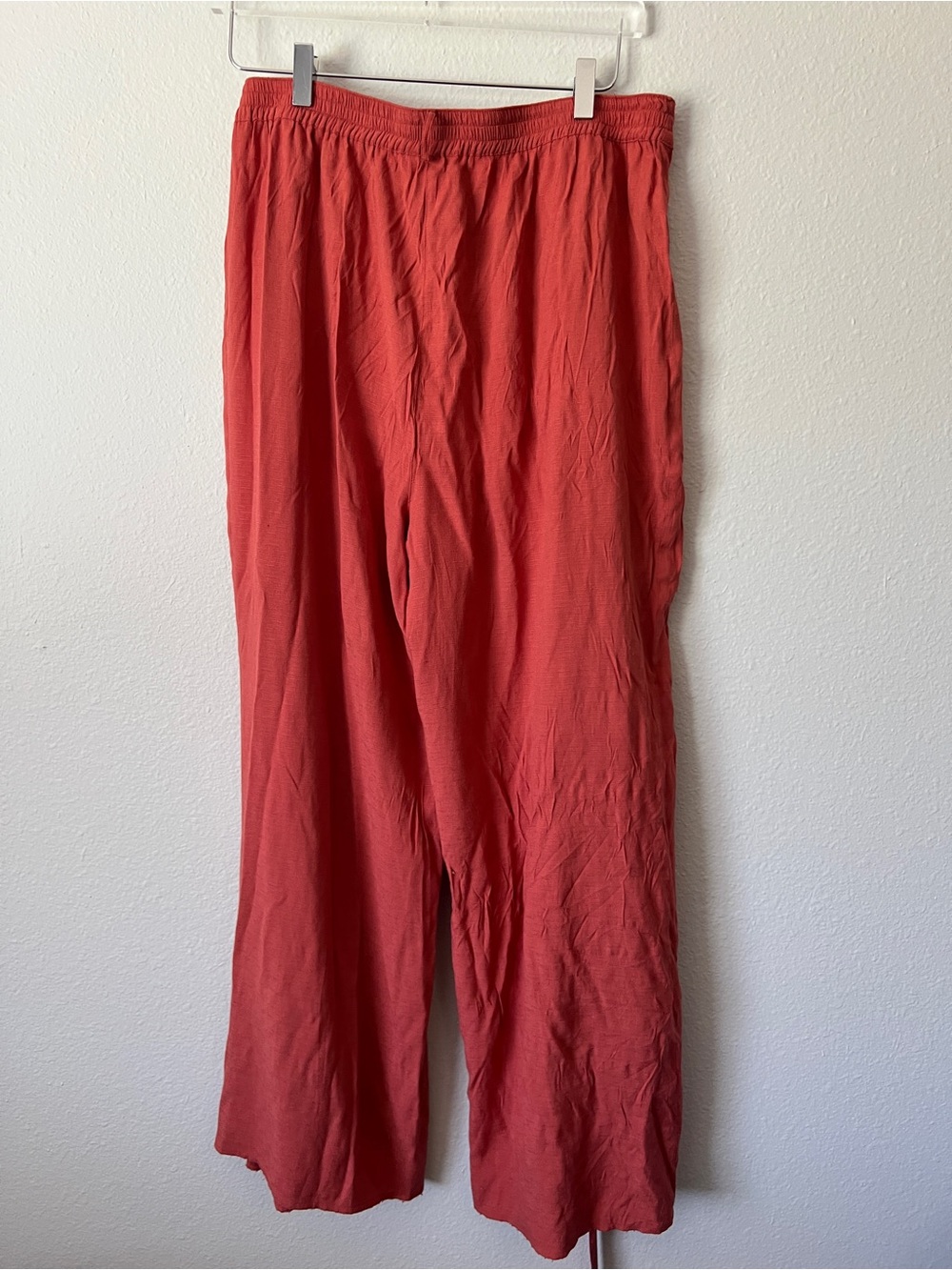 John Mark Rust Orange Split Hem Crepe Cropped Pants Size 14 - Picture 3 of 4